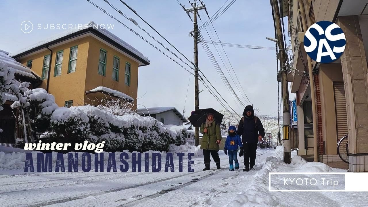 Jalanan Amanohashidate Tertutup Salju! Pertama Kali Lihat Sebanyak Ini! Winter vlog