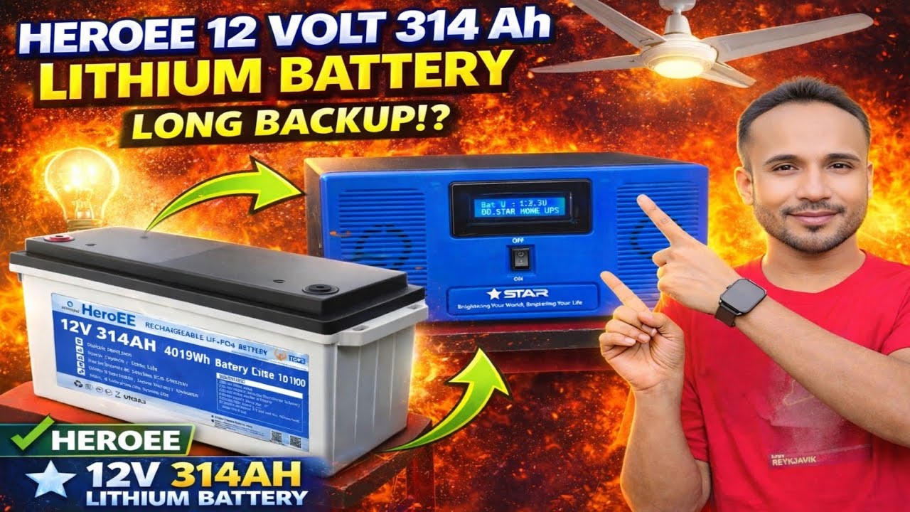 HeroEE 314Ah LiFePO4 Battery ফুল লোড টেস্ট ⚡ Real Backup Time Revealed!