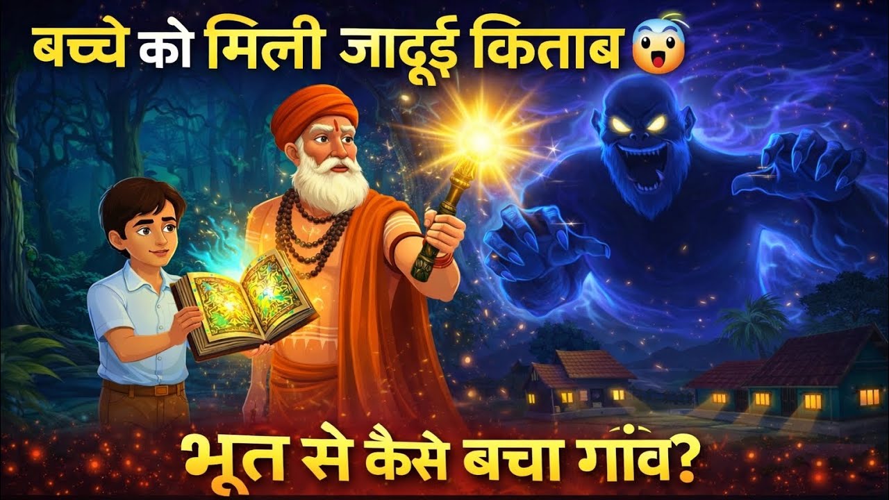 बच्चे को मिली जादुई किताब 😱 | भूत से कैसे बचा पूरा गाँव? | Hindi Story 
