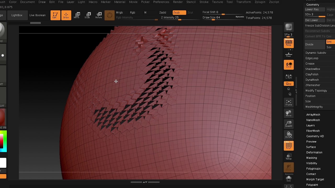 Zbrush Smooth Brush Issue