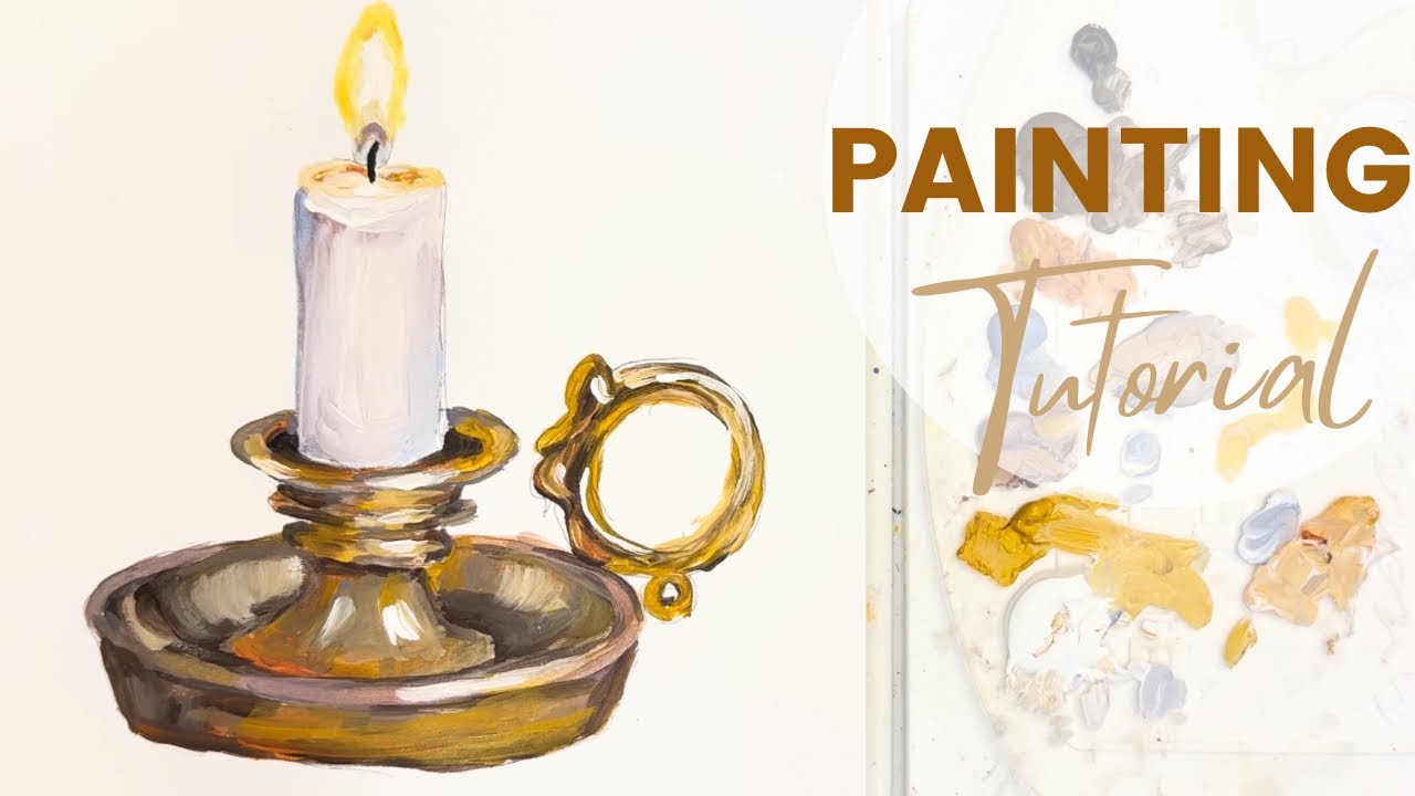 How to paint a Candle Stick With Acrylic Paints Step by Step Painting Tutorial 