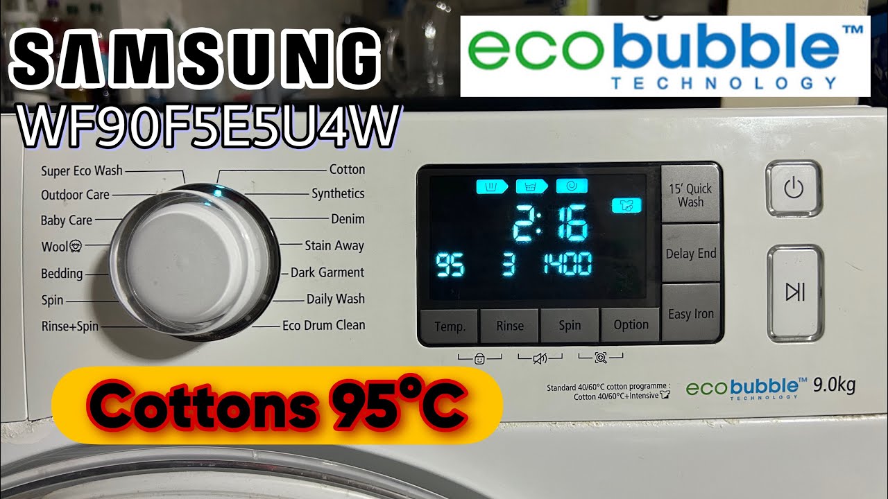 Samsung WF90F5E5U4W EcoBubble 9kg - Cottons 95&ordm;C