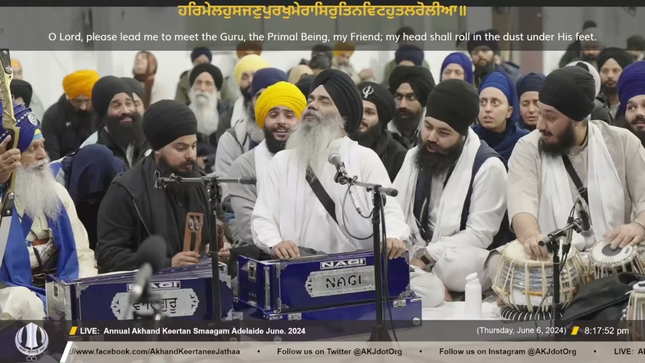 01 Bhai Manpreet Singh Jee Kanpuri Thursday Evening June 2024 Adelaide AKJ Samagam