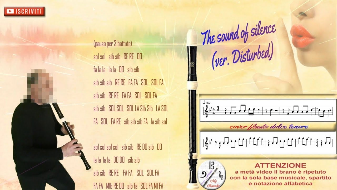 The sound of silence (Disturbed) tutorial flauto tenore, flauta dulce tenor, tenor recorder