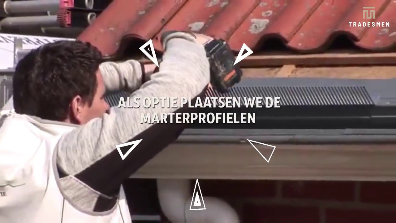 Demonstratie video van advies, montage tot de werking van dakgootbescherming