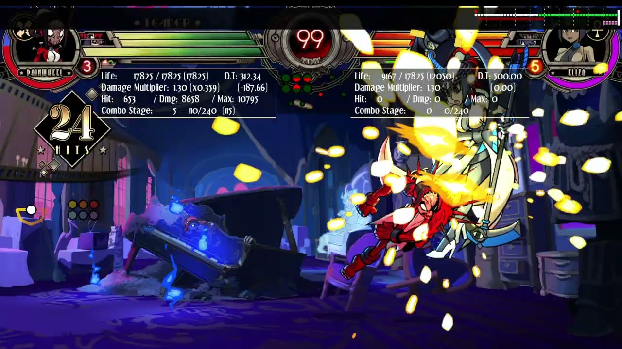 Skullgirls - Parasoul/painwheel happy birthday combo