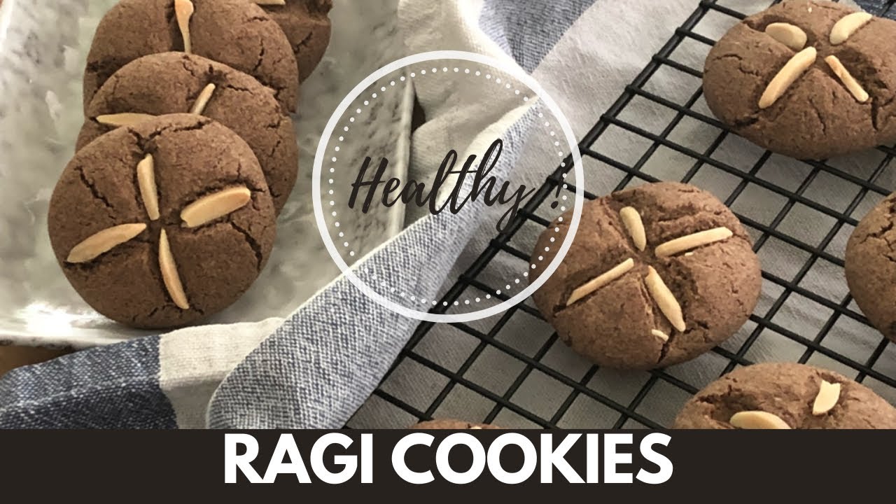 ragi cookies recipe | how to make ragi eggless biscuit | finger millet cookies