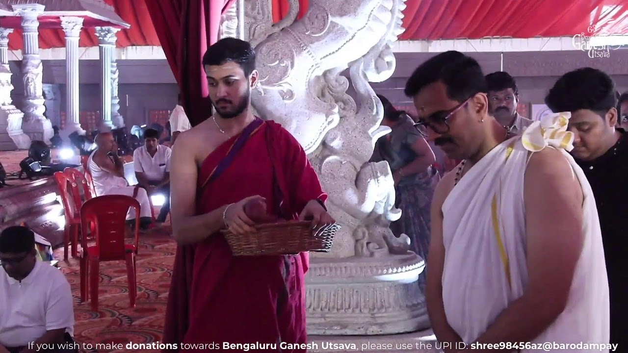 🌸 🙏 Morning Abhisheka, Pooja, Aarthi & Ranga Pooja | LIVE @ 63rd Bengaluru Ganesh Utsava 2025