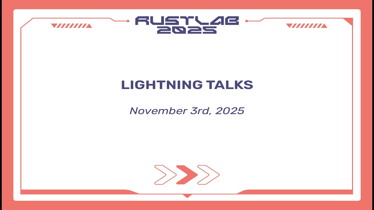 Lightning talks - November 3rd, 2025