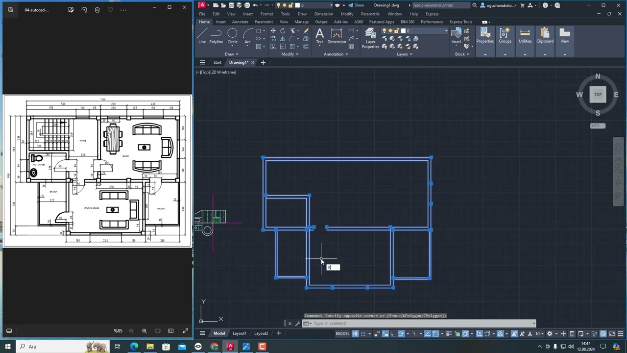 AUTOCAD 2025 KAT PLANI ÇİZİMİ