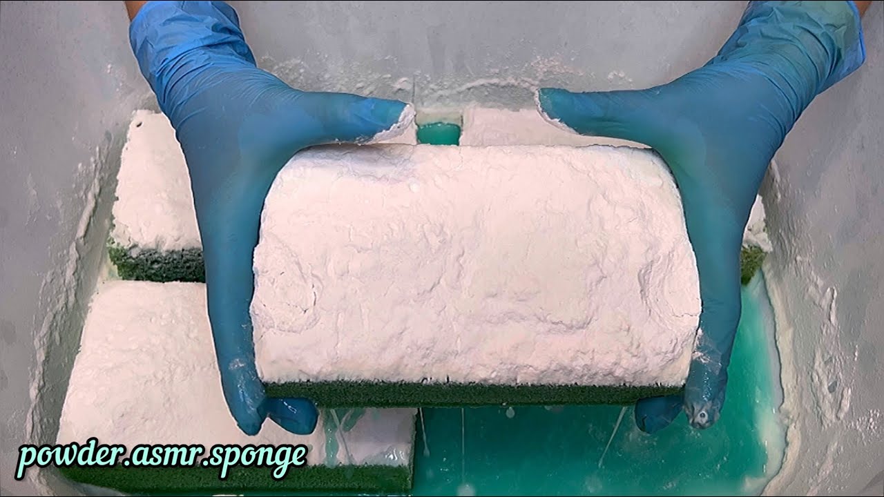 Lots of powder bombs 🤍 Creamy paste Squeezing sponges asmr
