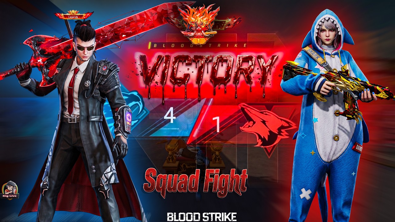BLOOD STRIKE - SQUAD FIGHT 1v1 MOVEMENT GAMEPLAY WITH PRO PLAYER VS NOOB