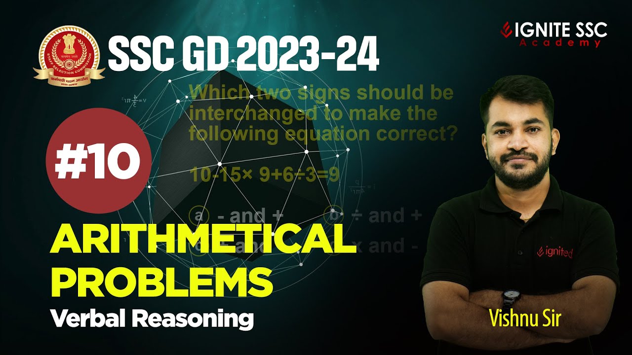 SSC GD Reasoning 2023-24 | Arithmetic Problems SSC GD Reasoning Malayalam 2023 | Vishnu Sir #10