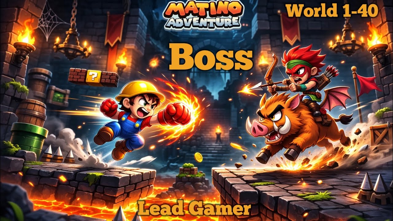 New Update Super Matino Adventure Game | World 1-40 | Boss Level #games #gaming #leadgamer