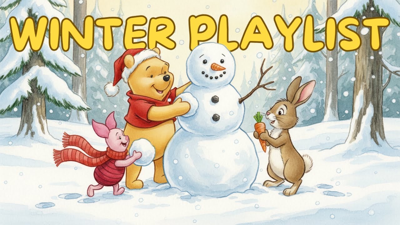 Cozy Winter Playlist ⛄❄️ Relaxing Jazz with Winnie the Pooh