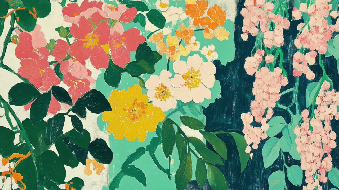 Tokyo City Flower Garden Art Screensaver for Frame TV | Summer Floral Decor | No Music | 3 Hours