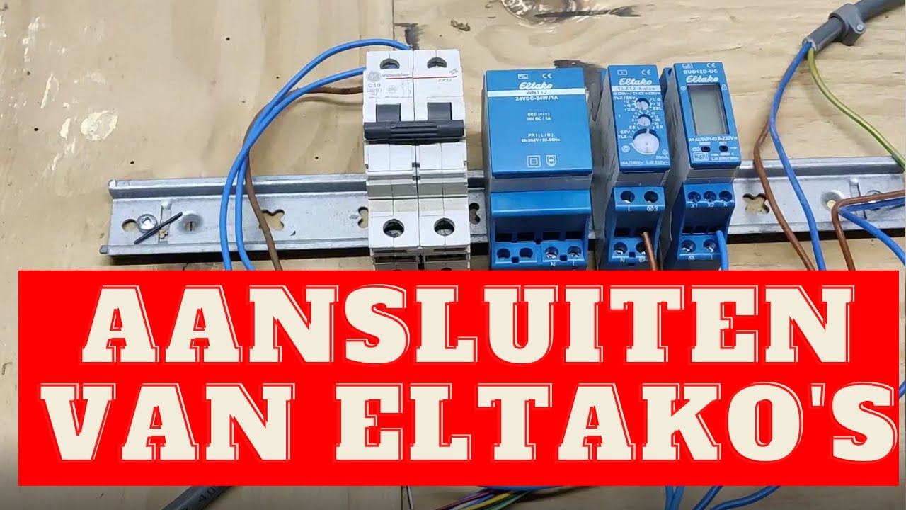 Hoe sluit je een eltako dimmer en relais aan met drukknoppen?