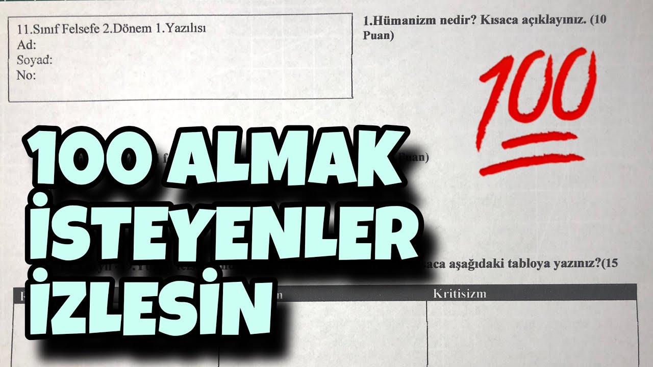 11.Sınıf Felsefe 2.Dönem 1.Yazılı