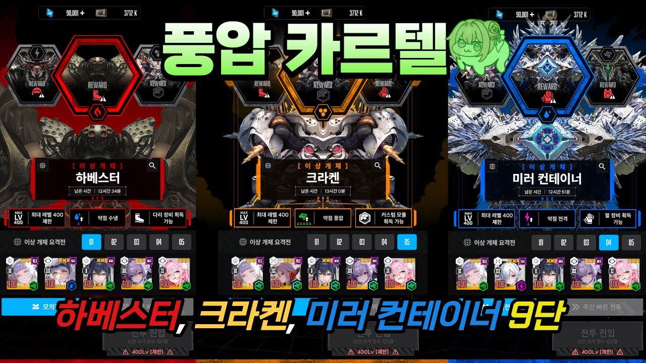 [니케] 벨벳이 완성한 풍압 올스타 이상 개체 요격전 : 하베,미컨,크라켄