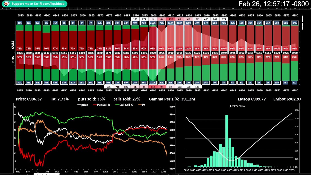 SPX Options Premium / Volume Profile - 2/26/26