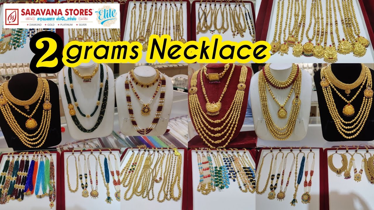 2 Grams Gold Necklace, Haram, Choker & Wedding Sets/ Saravana Elite Kolhapur Wax Bead Jewelleries