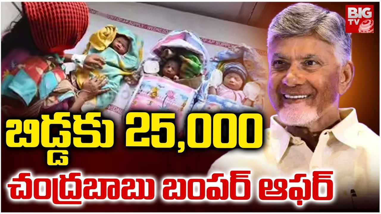 Chandrababu Bumper Offer | బిడ్డకు ₹25,000. | Chandrababu Big Announcement on AP Population Policy