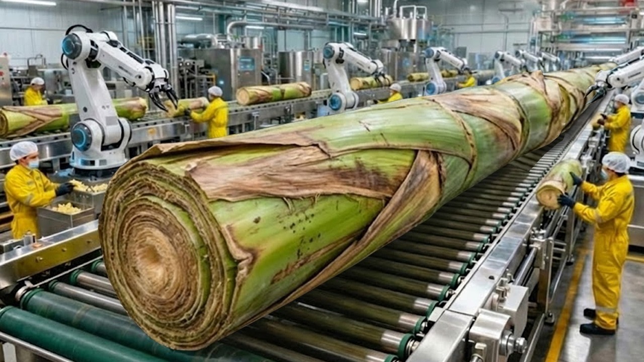 Inside the Largest High-Tech Banana Stem Factory You've Never Seen Before (Full Process)
