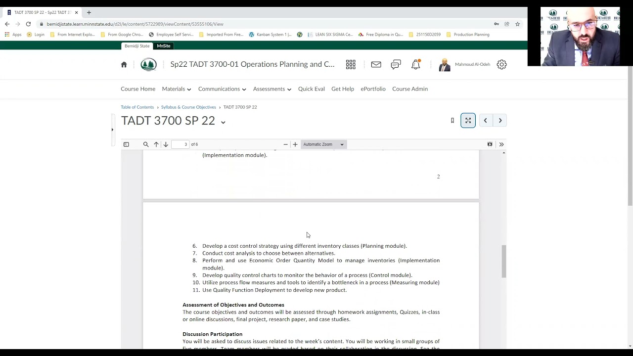 Course overview and expectations - TADT 3700