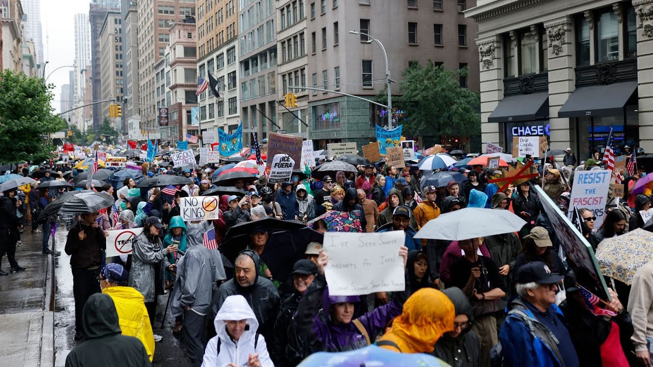 Thousands join No Kings rally and march in NYC