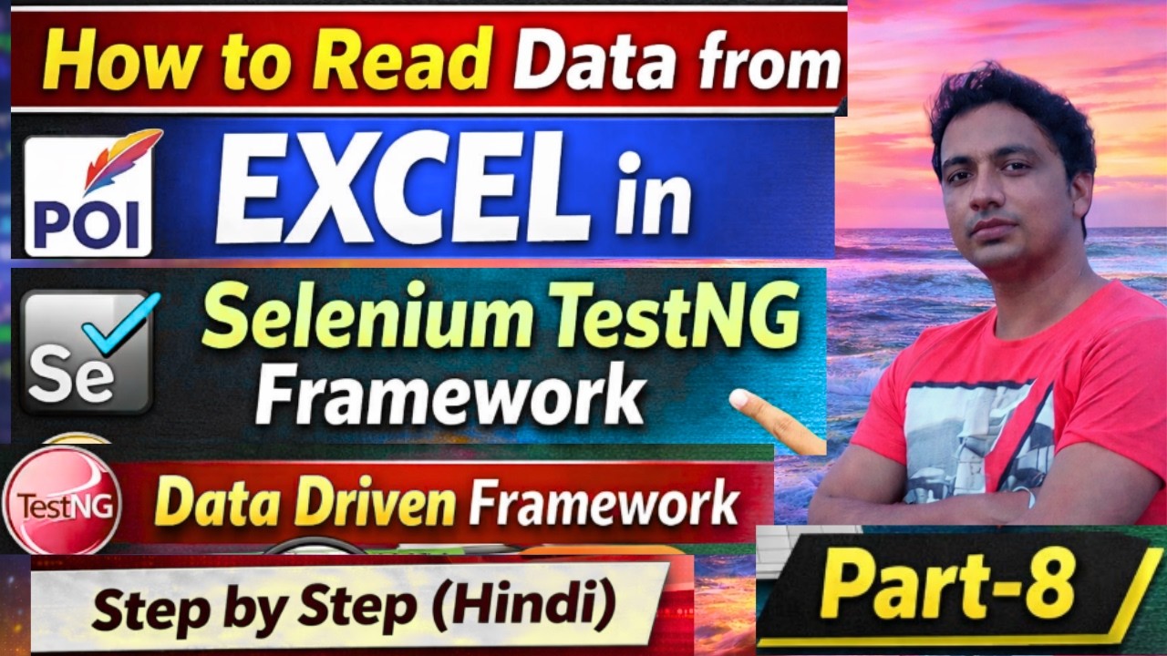 How to Read Data from Excel in Selenium TestNG Framework  | Hindi Tutorial Part - 8