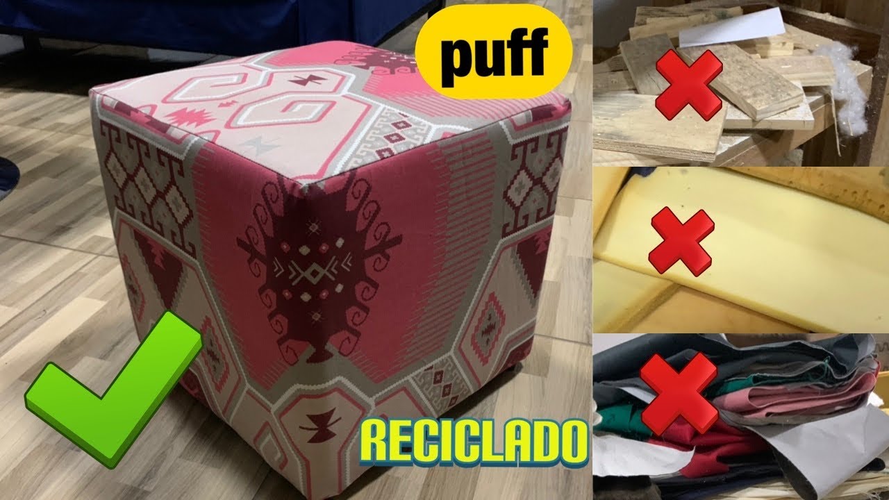 COMO FAZER UM PUFF QUADRADO - RÁPIDO E FÁCIL