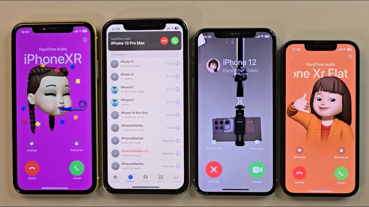 iPhone11 iPhone 16pro iPhoneX iPhone13mini Incoming call Facetime Outgoing call