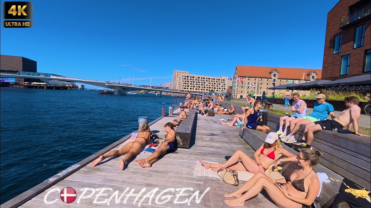 Strandgade Havnestrand & Broens Food Street 🇩🇰 Copenhagen Walk | 4K Ultra HD | Danmark