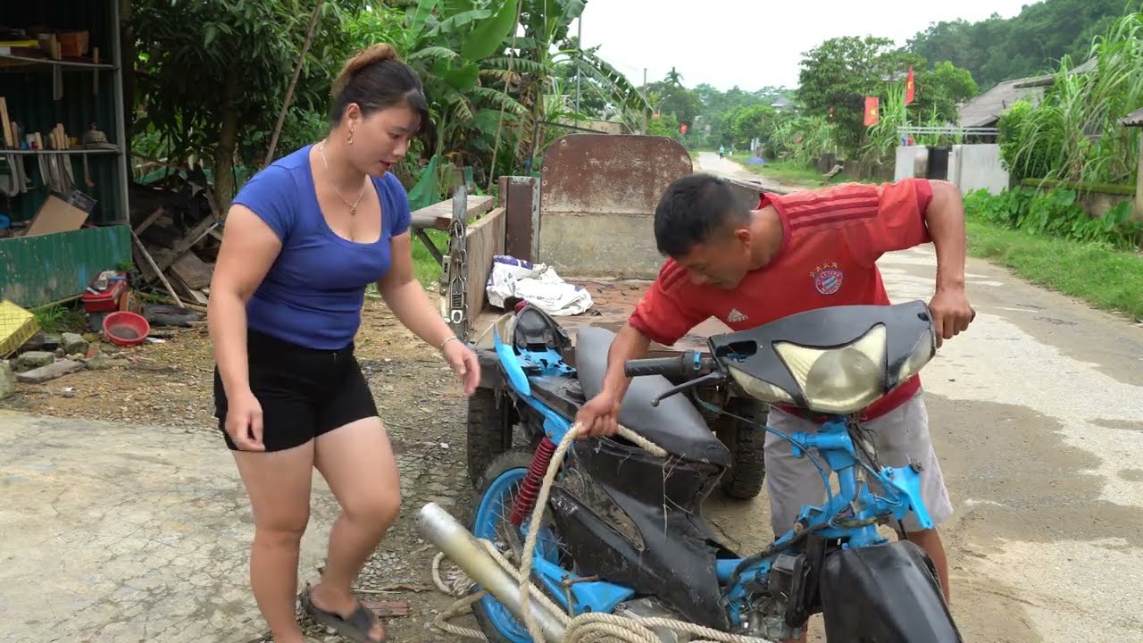 Repair Complete Restoration Motorbike. Restoration Flooded Car \ Mechanical Girl