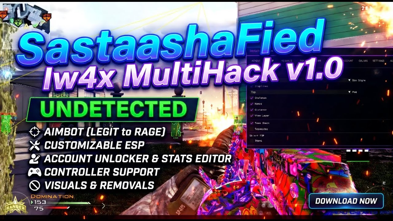 SastashaFied Iw4x MultiHack v1.0 | UNDETECTED | Aimbot, ESP & Unlock All (2026)