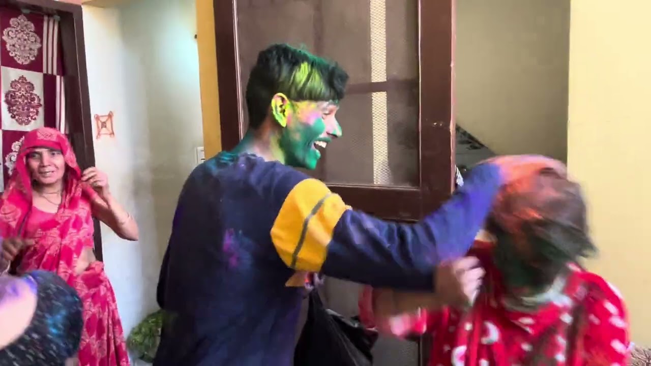 Hum chale mami ke ghr rang lgane 🥰🌈