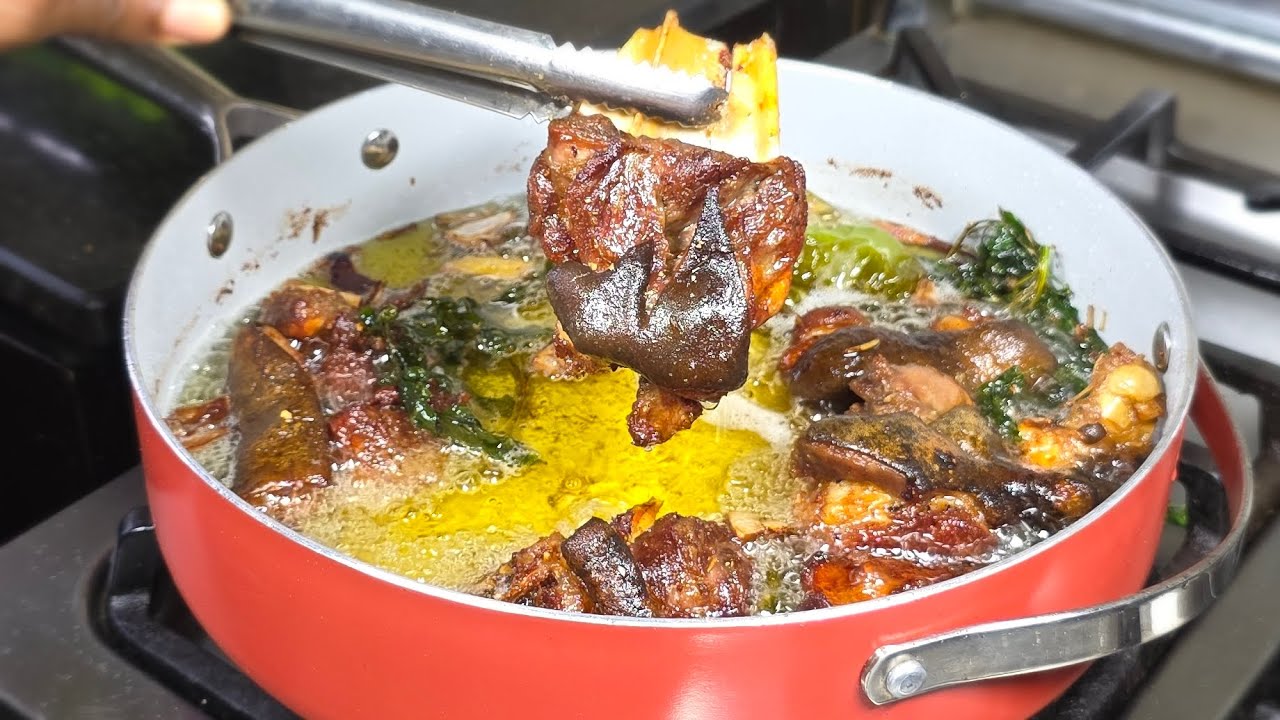 HOW TO PREPARE HOMEMADE CRUNCHY FRIED GOAT 🐐 MEAT/STRICTLY DISHES BY B. 