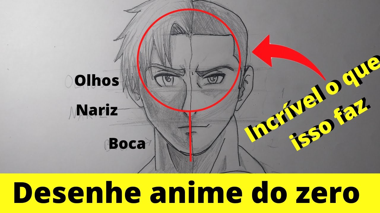 Como DESENHAR QUALQUER PERSONAGEM  de ANIME!! (esboço passo a passo)