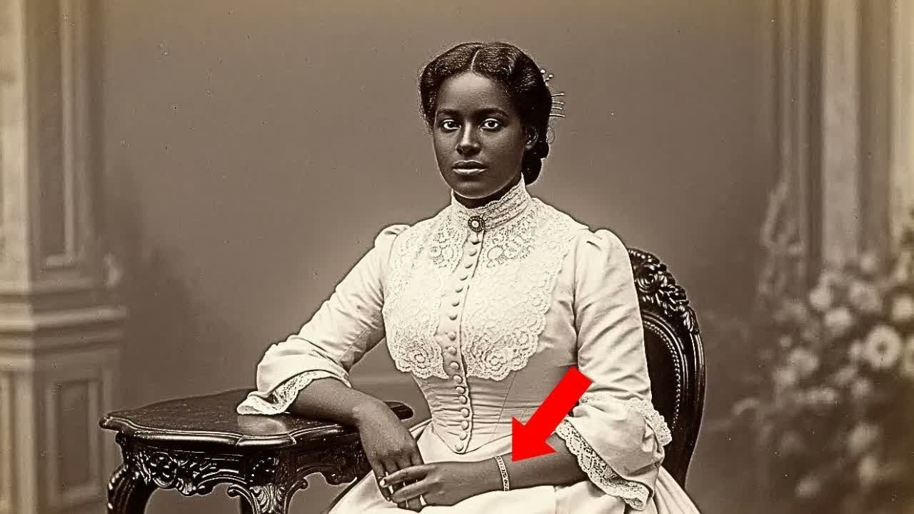 This 1889 studio portrait looks elegant &mdash; until you notice what's on the woman's wrist