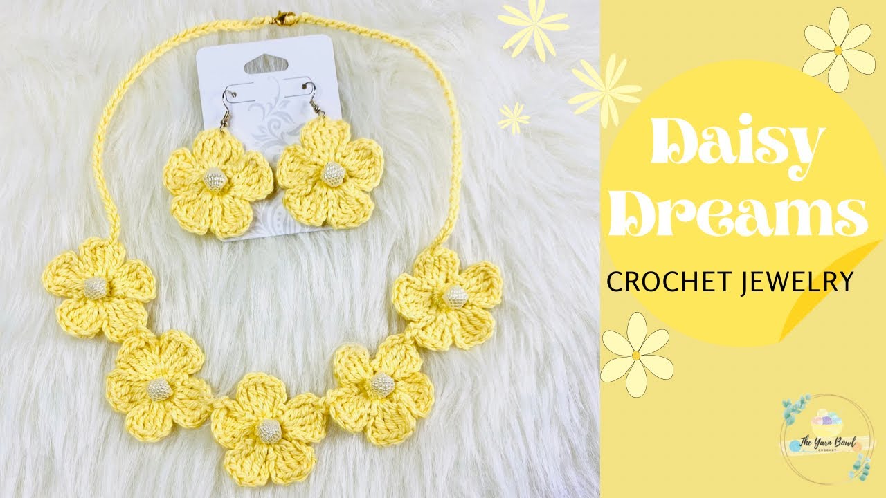 Вязаные украшения Daisy Dreams | Как связать крючком ожерелье и серьги | Украшения ручной работы
