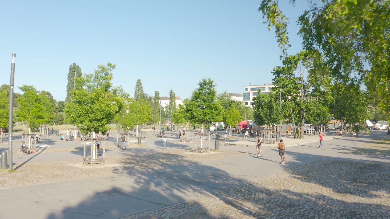 Mauerpark Berlin Aerial Drone Stock Footage 8