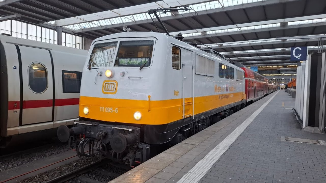 RE 16 von Nürnberg Hbf über Treuchlingen nach Ausburg Hbf mit der BR 111 095-6