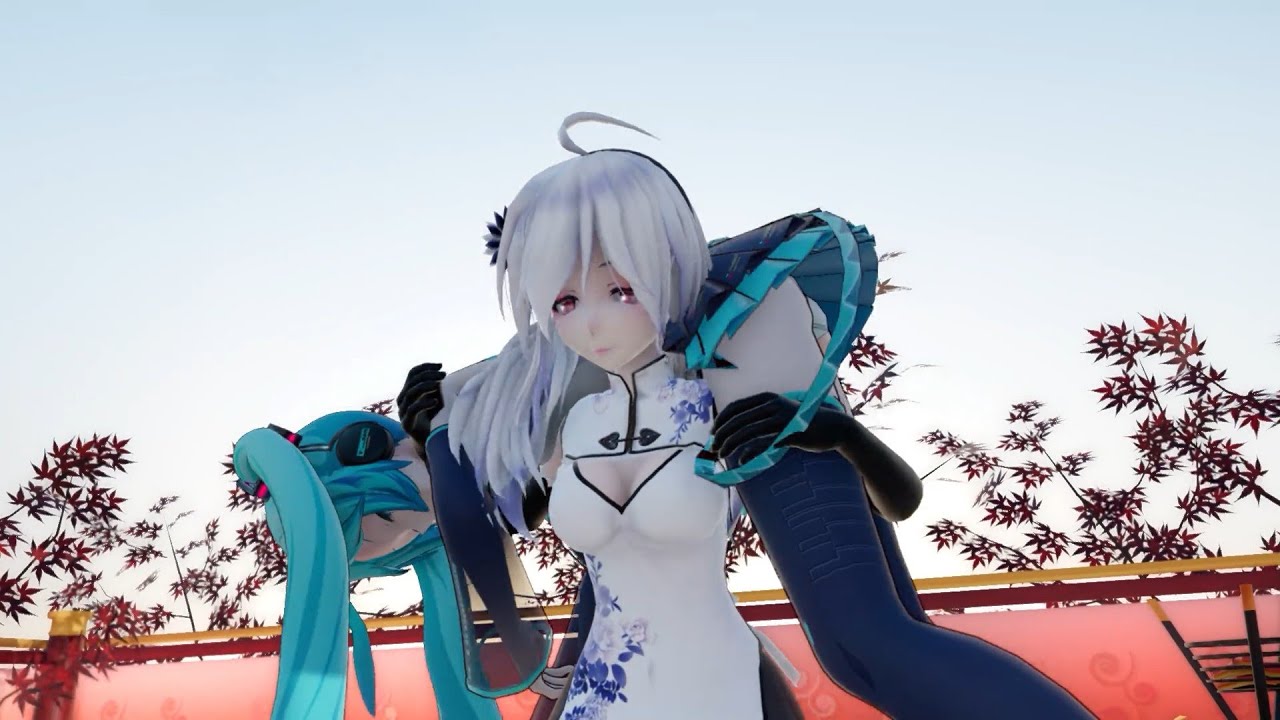 『MMD』弱音大戰初音，弱音使出殺招，竟然背摔KO初音！MMD fight, miku VS haku!