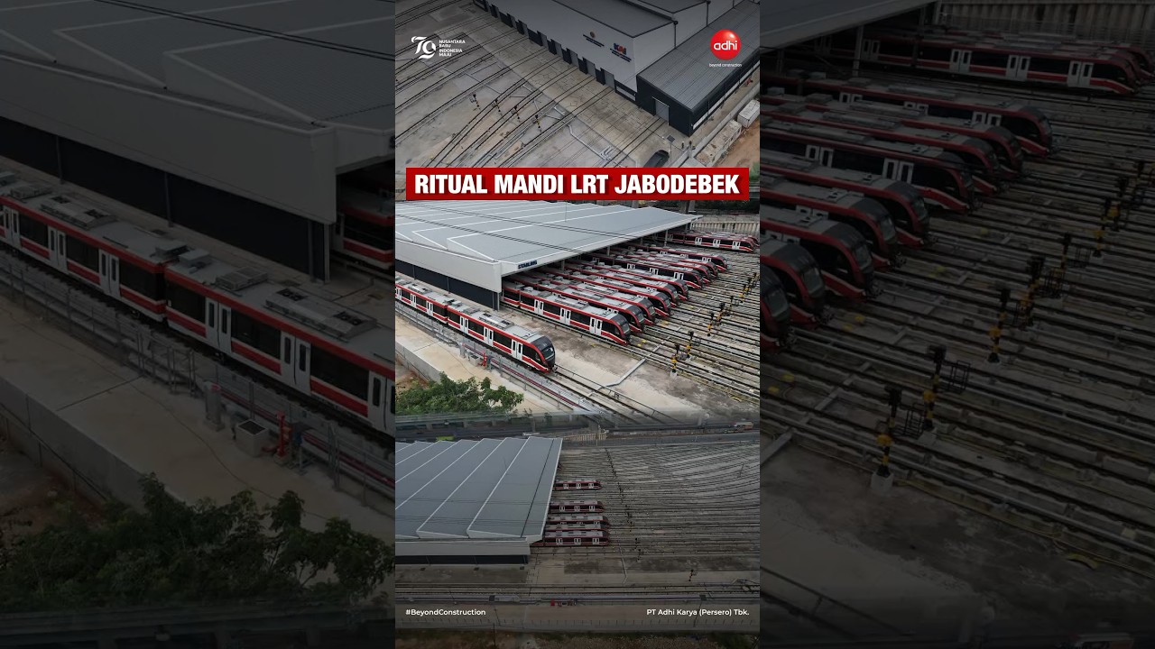 Enggak cuma kamu yang mandi, tapi kereta LRT Jabodebek juga, dong! 🚆