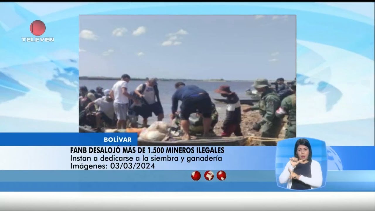 FANB desaloj&oacute; a m&aacute;s de 1.500 mineros ilegales - El Noticiero emisi&oacute;n meridiana 04/03/24