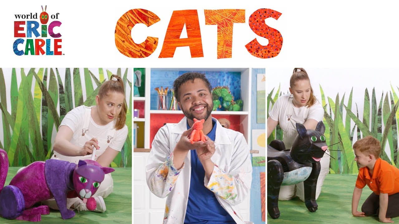 CATS | Meet the Cat Puppets / Clay Cat Craft for Kids | ERIC CARLE