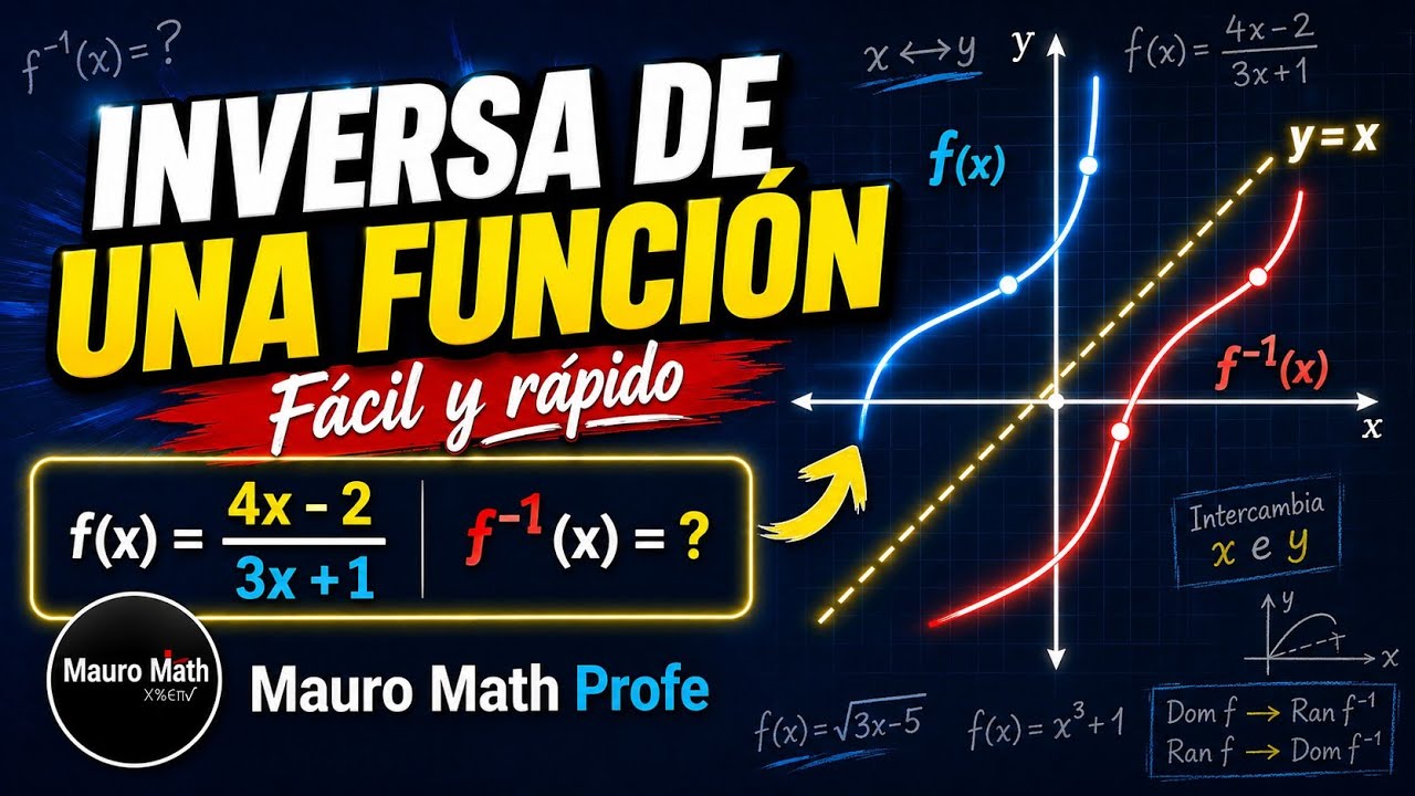 INVERSA DE UNA FUNCIÓN cómo despejar diferentes funciones