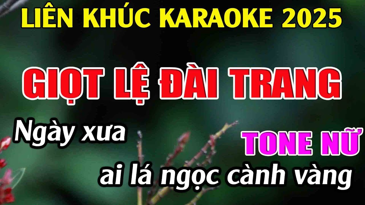 Liên Khúc Karaoke Tone Nữ Dễ Hát Karaoke Giọt Lệ Đài Trang Karaoke Tuyệt Phẩm - Beat Mới
