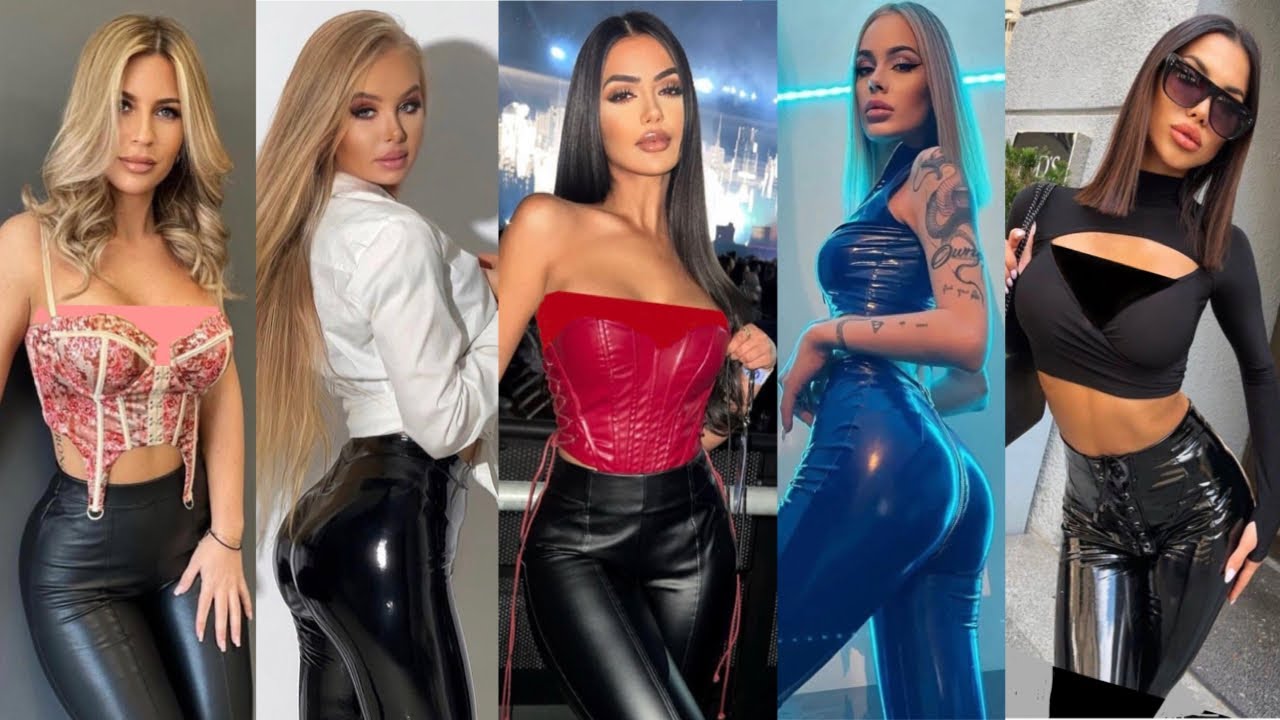 Fabulous metallic colours latex & leather leggings pants ideas #trending #leatherleggings #looks