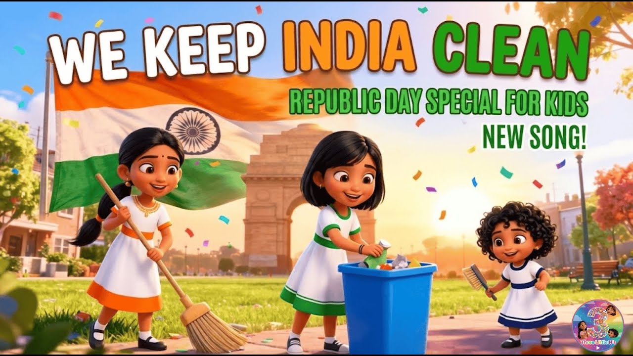 We Keep India Clean! 🇮🇳 | Republic Day Special for Kids | @3LittleNs